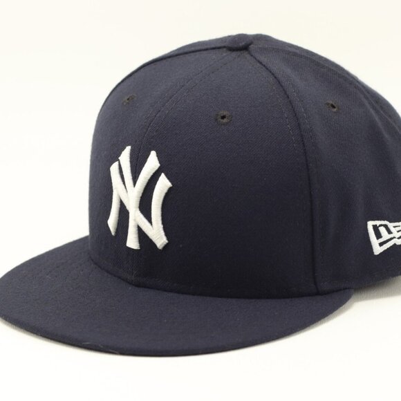 NEW ERA 5950 59FIFTY OFFICIAL NEW YORK YANKEES BLACK WHITE 7 1/8 LAURENT VUITTON - Picture 1 of 4